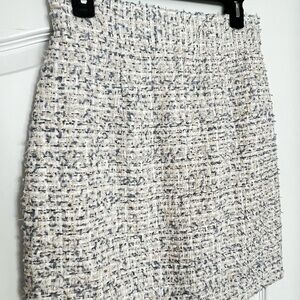 Persona Cream and Gray Tweed Mini Skirt